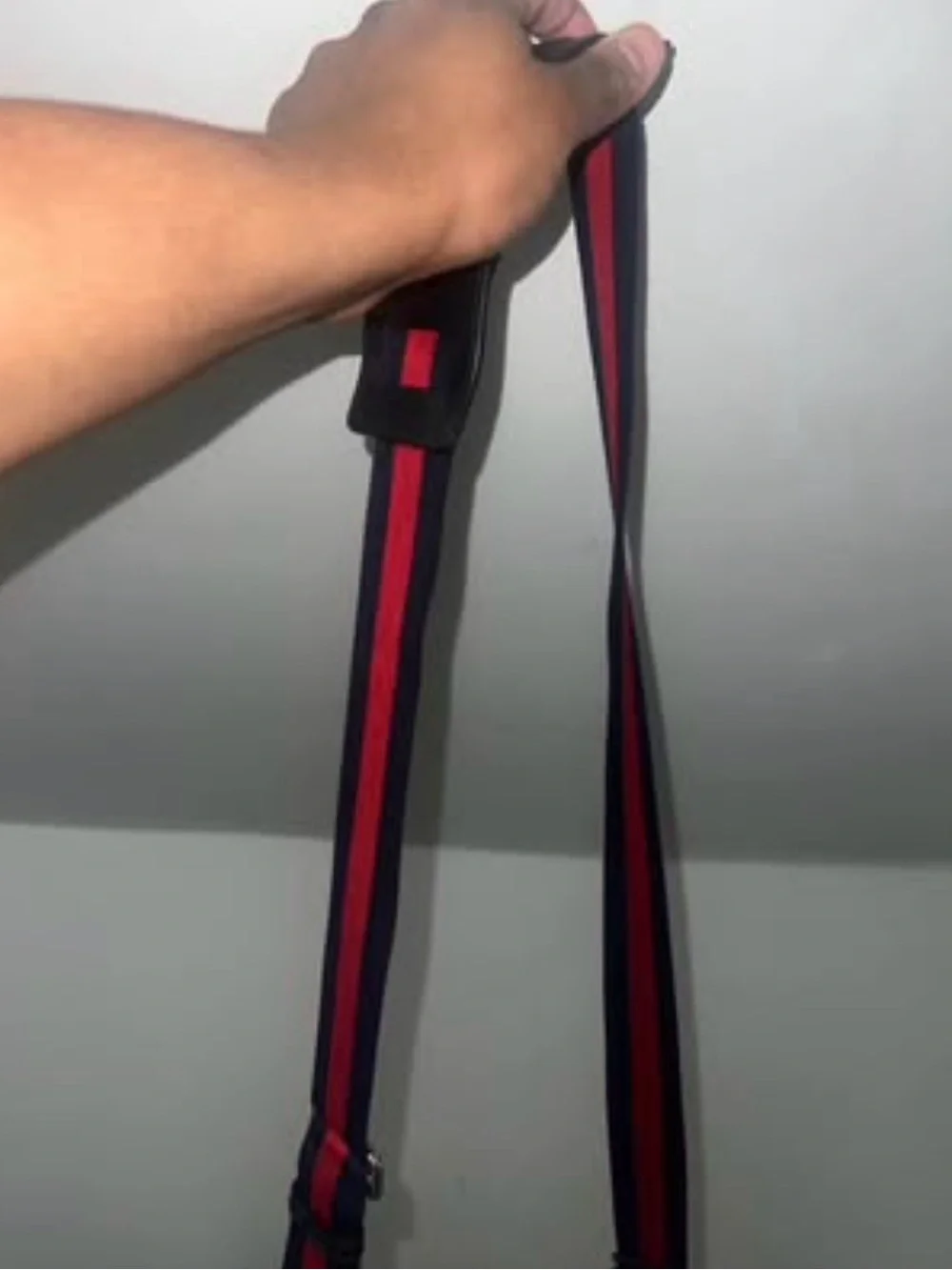Gucci Black GG Supreme Messenger with Red and Blue Web Strap